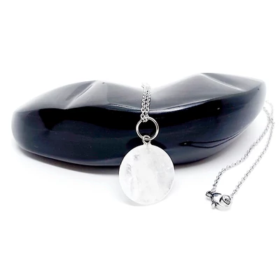 Hegyikristály medál nemesacél nyaklánccal