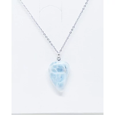 Larimár medál nemesacél nyaklánccal