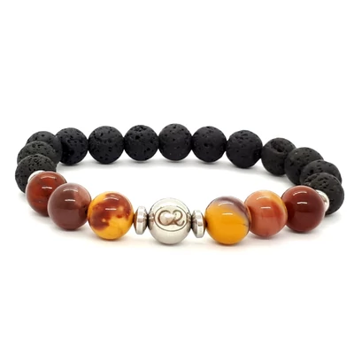 Lávakő mookait jáspis karkötő