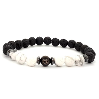 Lávakő howlit karkötő