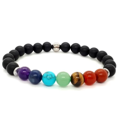 Matt onix csakrasor karkötő