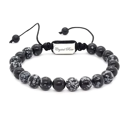 Hópehely obszidián karkötő