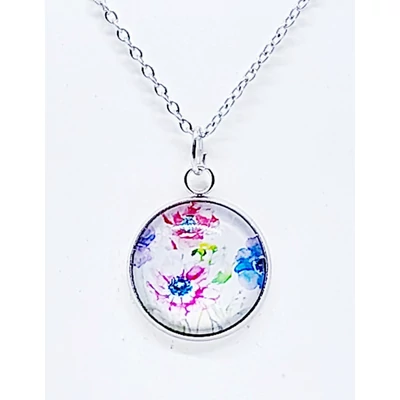 Virágos nyaklánc/füli/szett