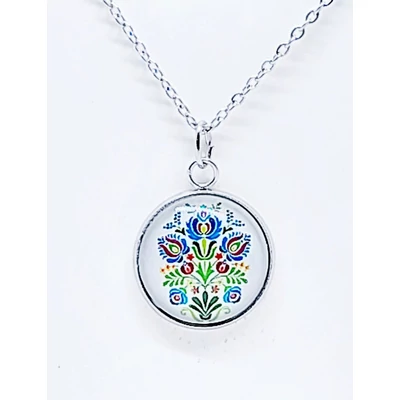 Virágos nyaklánc/füli/szett