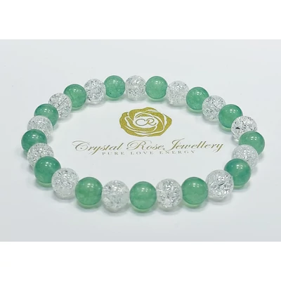 Aventurin hegyikristály karkötő