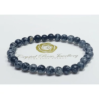 Hópehely obszidián karkötő