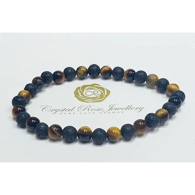 Tigrisszem lávakő karkötő