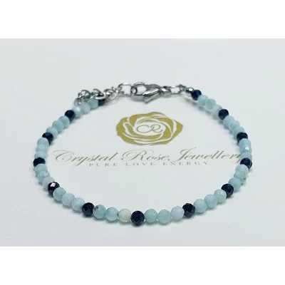 Larimár spinell karkötő